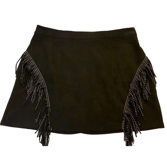 ミニスカート Black Chevron Fringed Mini Skirt Fabulous In Fringe Mini Skirt | Windsor